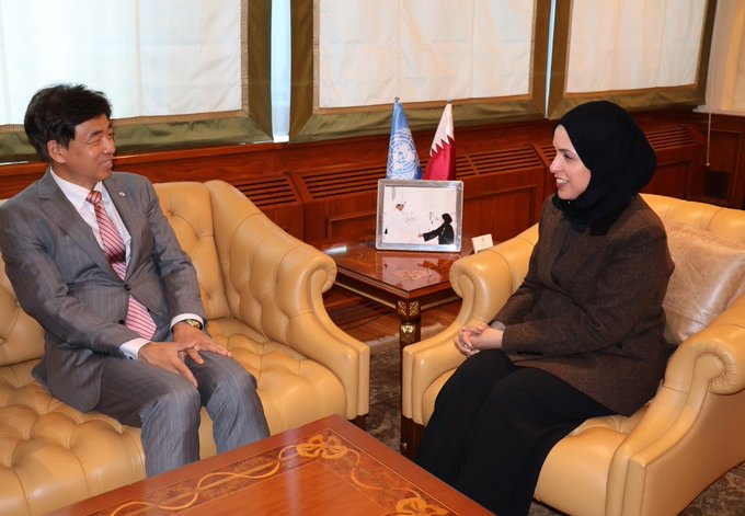 Amb. Cha met with the Permanent Representative of Qatar, H.E. Ms. Alya Ahmed bin Saif Al-Thani(10.21)
